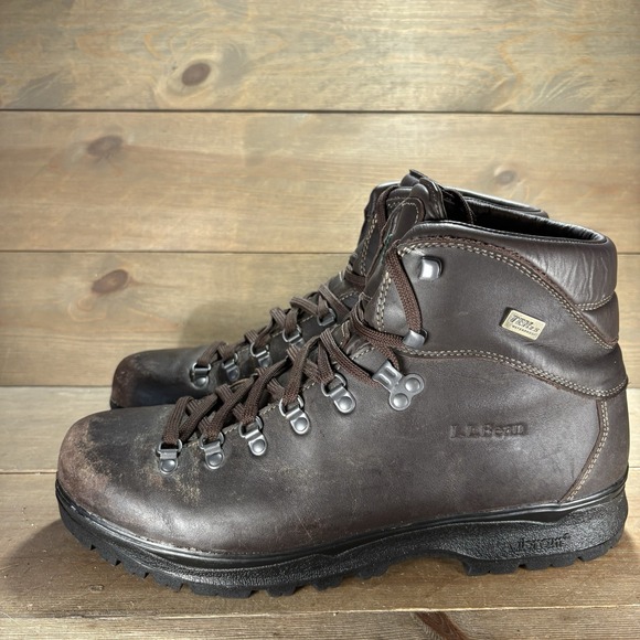 ll bean cresta mens size 13 shoes brown green leather waterproof hiking boots